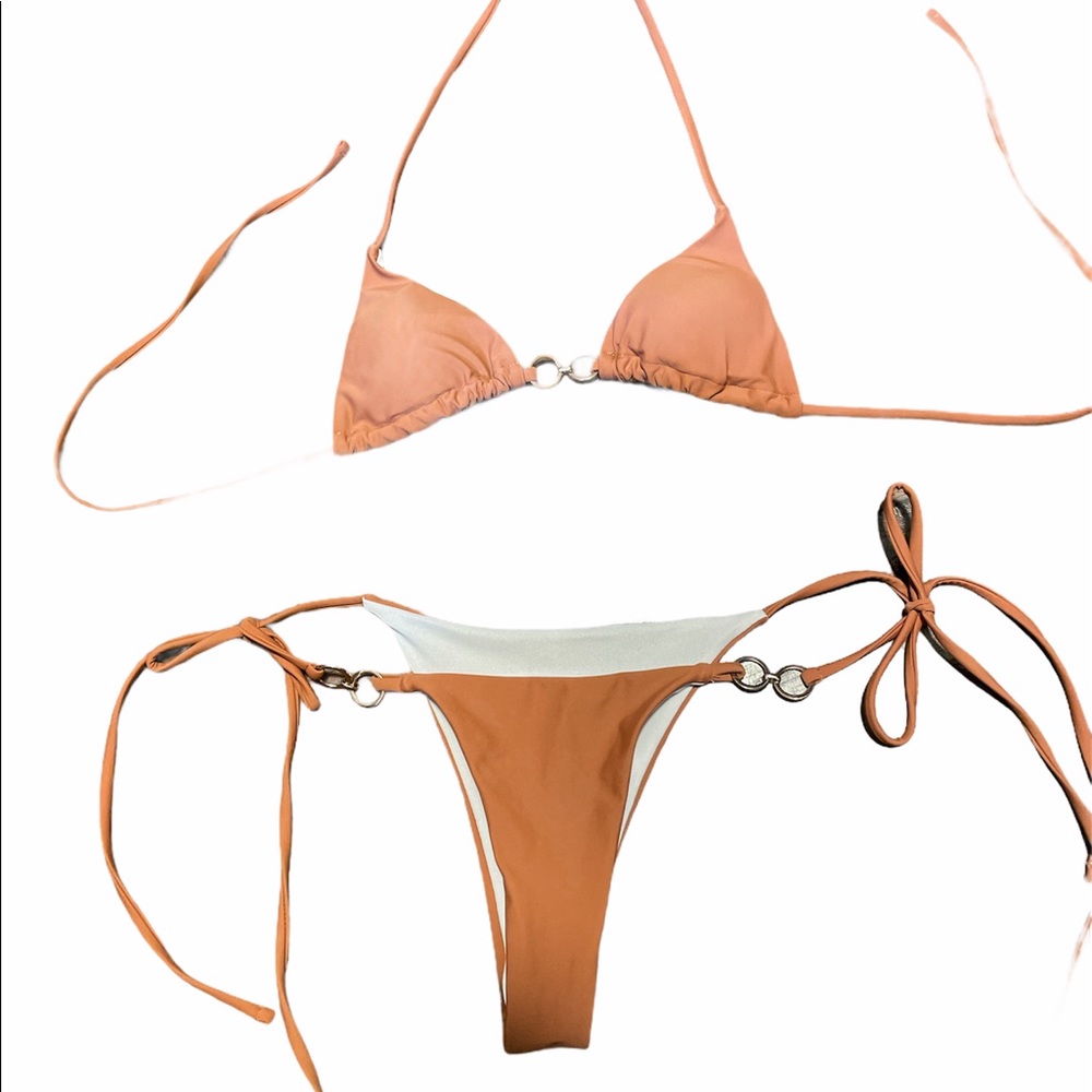 NEUTRAL color Two Piece Tiny Bikini Thong